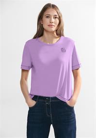T-Shirt mit Brustprint sporty lilac