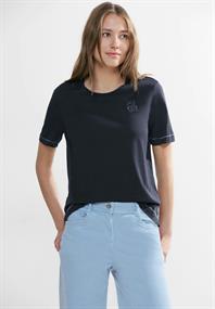 T-Shirt mit Brustprint universal blue