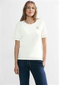 T-Shirt T-Shirt mit online Damen Brustprint Cecil bei kaufen bequem white vanilla
