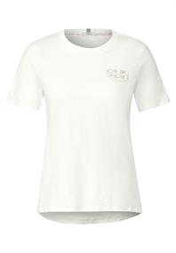 T-Shirt mit Brustprint vanilla white