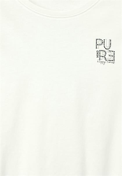 T-Shirt mit Brustprint vanilla white