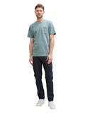 T-Shirt mit Brusttasche grey mint navy injected