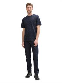 T-Shirt mit Brusttasche sky captain blue stripy inject