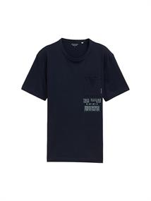 T-Shirt mit Brusttasche sky captain blue