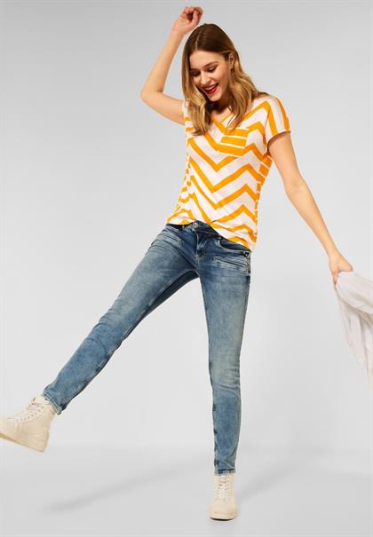 T-Shirt mit Brusttasche sunset yellow