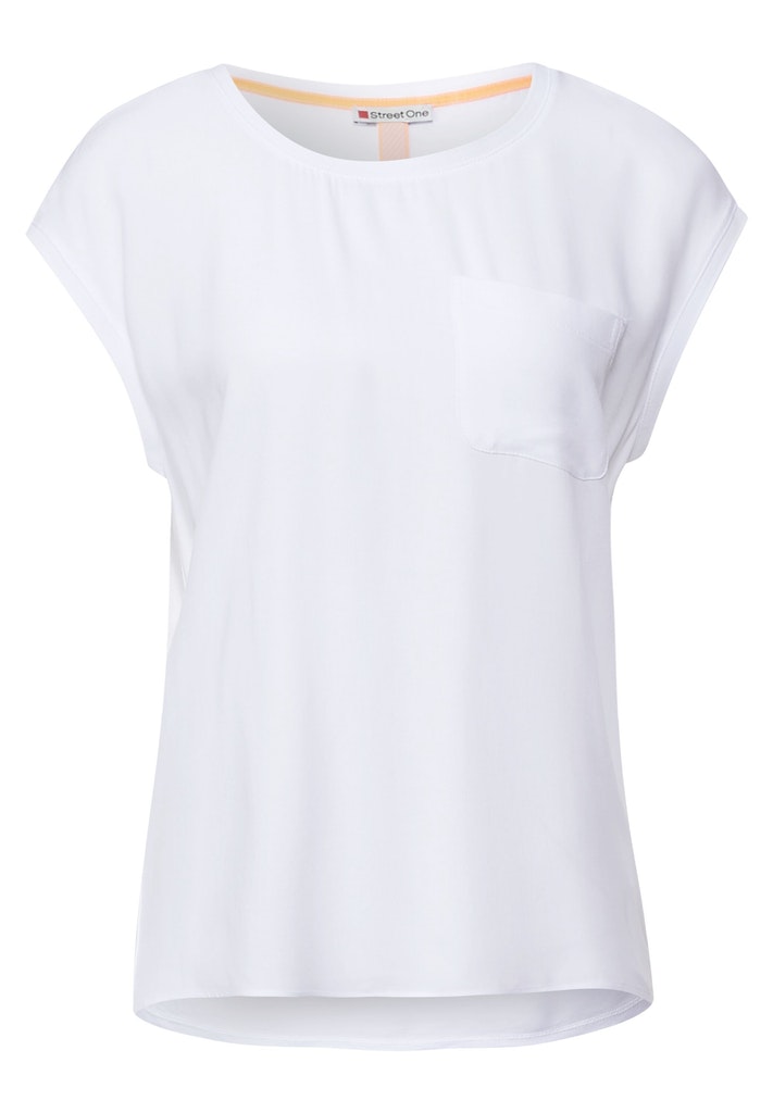 Street One Damen T-Shirt T-Shirt mit Brusttasche white bequem online kaufen  bei