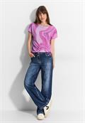 T-Shirt mit Burn Out Look bloomy pink