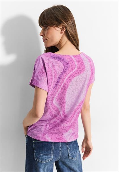 T-Shirt mit Burn Out Look bloomy pink