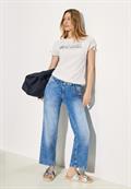 T-Shirt mit Burn-Out Muster vanilla white