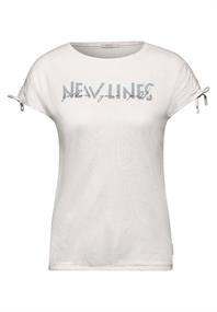 T-Shirt mit Burn-Out Muster vanilla white