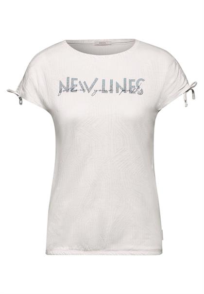 T-Shirt mit Burn-Out Muster vanilla white