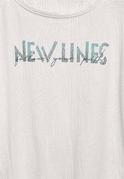 T-Shirt mit Burn-Out Muster vanilla white