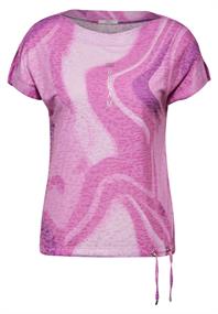 T-Shirt mit Burnout Look bloomy pink