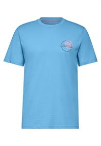 T-Shirt mit Chestprint swimming pool blue