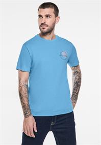 T-Shirt mit Chestprint swimming pool blue