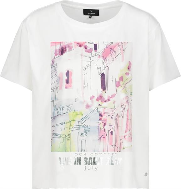 T Shirt mit City Print weiß