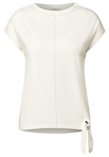 T-Shirt mit Dekosteinen vanilla white