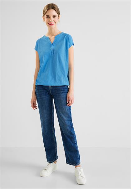 T-Shirt mit Elastiksaum splash blue