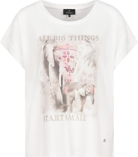 T-Shirt mit Elefanten Print off-white