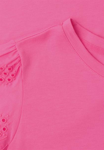 T-Shirt mit Embroidery Ärmeln simply pink