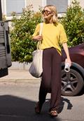 T-Shirt mit Embroidery Ärmeln snap yellow