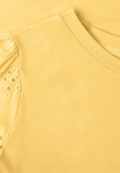 T-Shirt mit Embroidery Ärmeln snap yellow