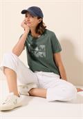 T-Shirt mit Folienprint dark balmy khaki