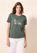 T-Shirt mit Folienprint dark balmy khaki