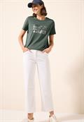 T-Shirt mit Folienprint dark balmy khaki