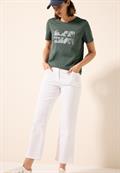 T-Shirt mit Folienprint dark balmy khaki