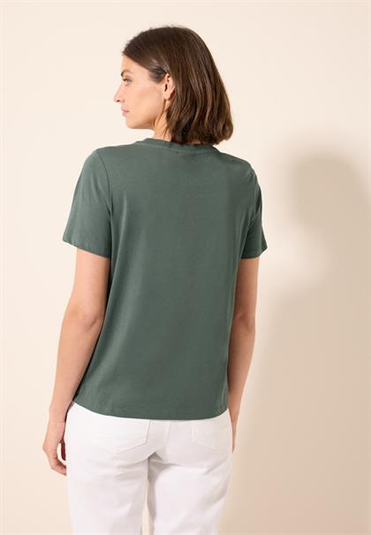 T-Shirt mit Folienprint dark balmy khaki