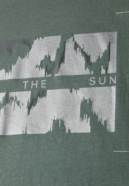 T-Shirt mit Folienprint dark balmy khaki