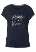 T-Shirt mit Folienprint deep blue