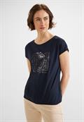 T-Shirt mit Folienprint deep blue