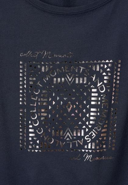 T-Shirt mit Folienprint deep blue