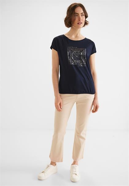 T-Shirt mit Folienprint deep blue