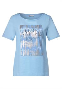 T-Shirt mit Folienprint light splash blue