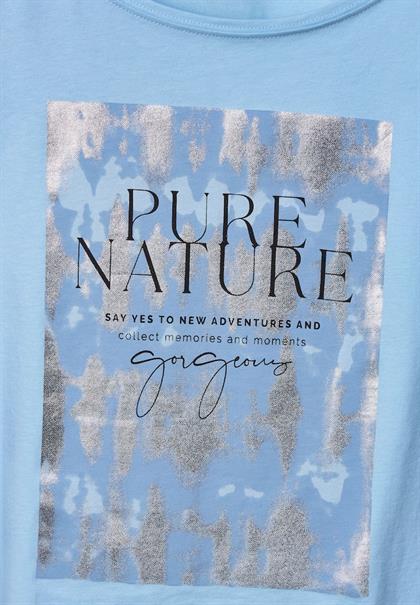 T-Shirt mit Folienprint light splash blue