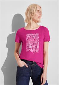 T-Shirt mit Folienprint magnolia pink