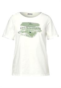 T-Shirt mit Folienprint off white