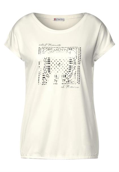 T-Shirt mit Folienprint off white