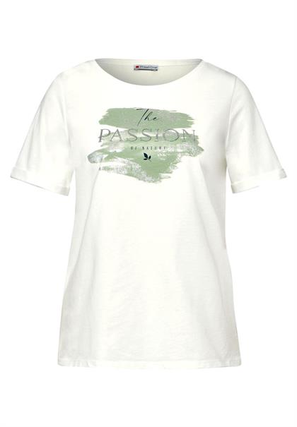 T-Shirt mit Folienprint off white
