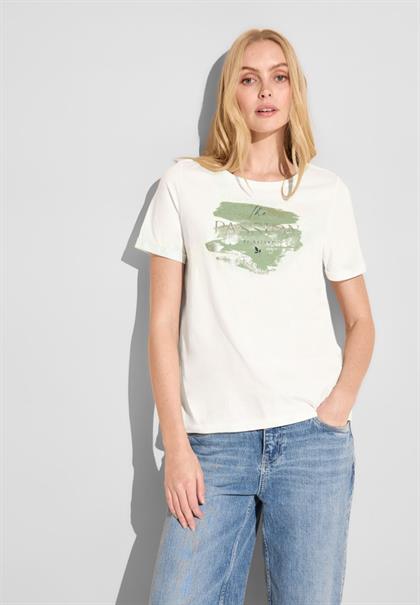 T-Shirt mit Folienprint off white