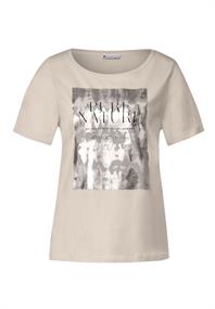T-Shirt mit Folienprint smooth stone sand