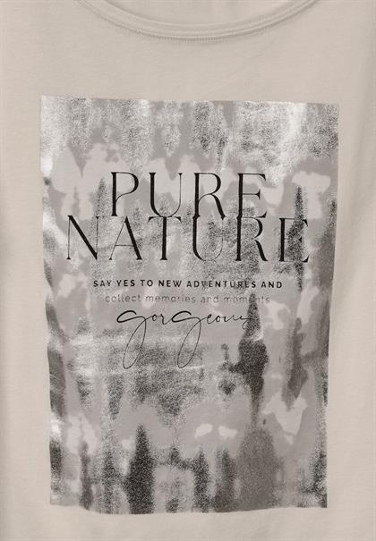 T-Shirt mit Folienprint smooth stone sand