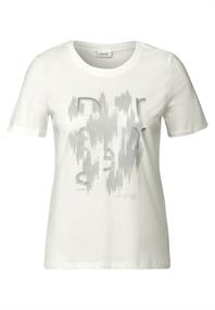 T-Shirt mit Folienprint vanilla white