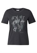 T-Shirt mit Folienprint volcanic grey