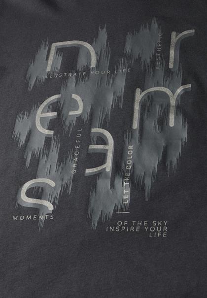 T-Shirt mit Folienprint volcanic grey