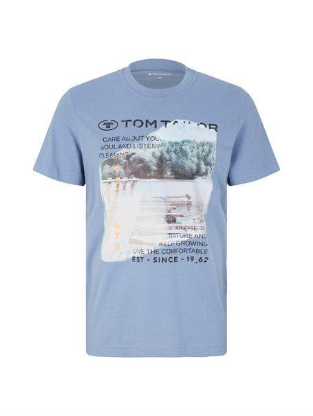 T-Shirt mit Fotoprint greyish mid blue