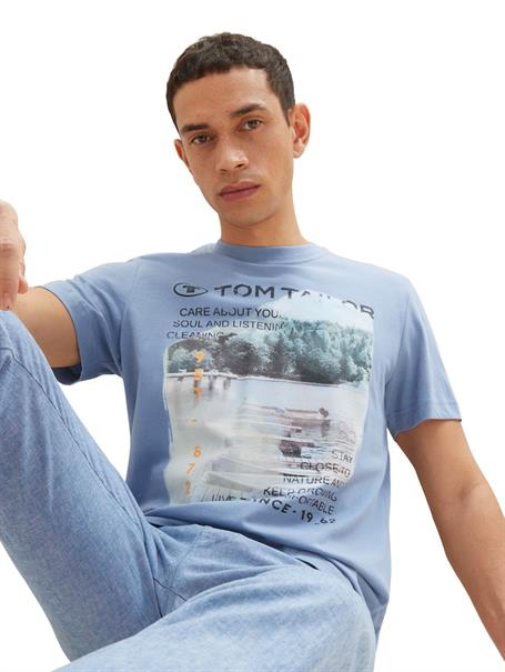 T-Shirt mit Fotoprint greyish mid blue